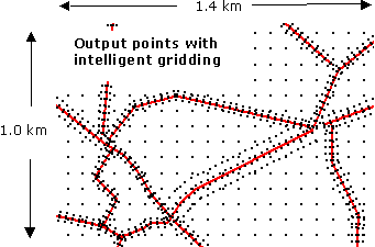 Image of output points with intelligent gridding