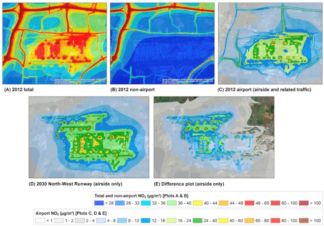 Modelled NO2 concentrations at Heathrow image
