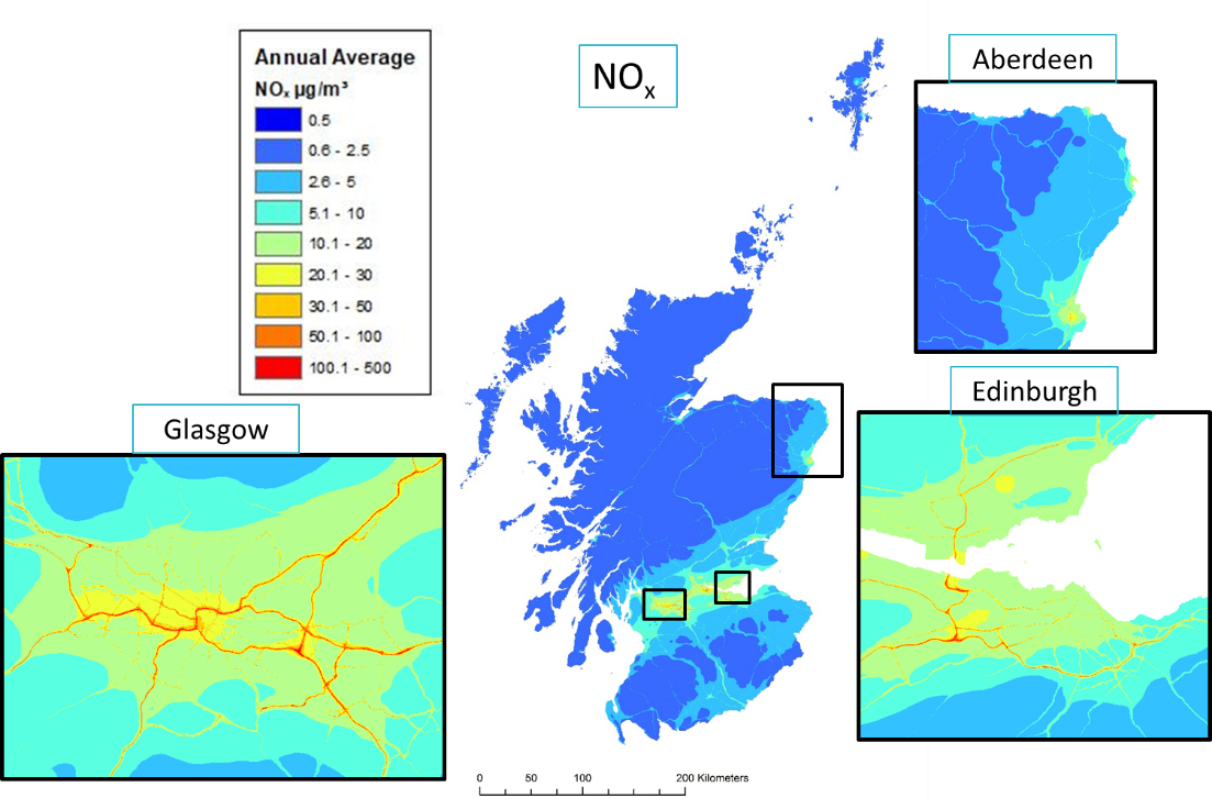 Image of Scotload NOx concentration contours for 2018